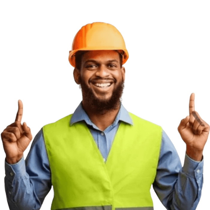 Professional construction worker in safety gear representing Xpert's project management and safety compliance services in Florida