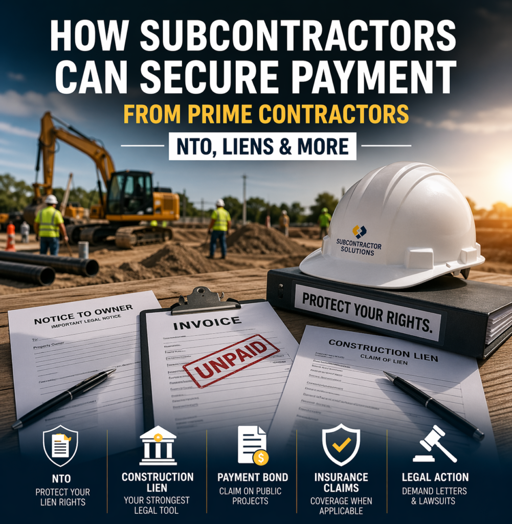 How Subcontractors Can Secure Payment from Prime Contractors NTO Liens More